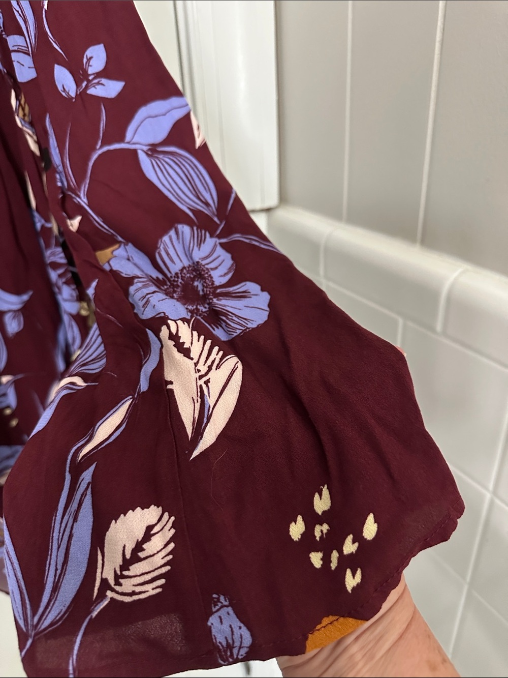 Free People Maroon Floral High-Low Tunic Dress - Picture 4 of 8